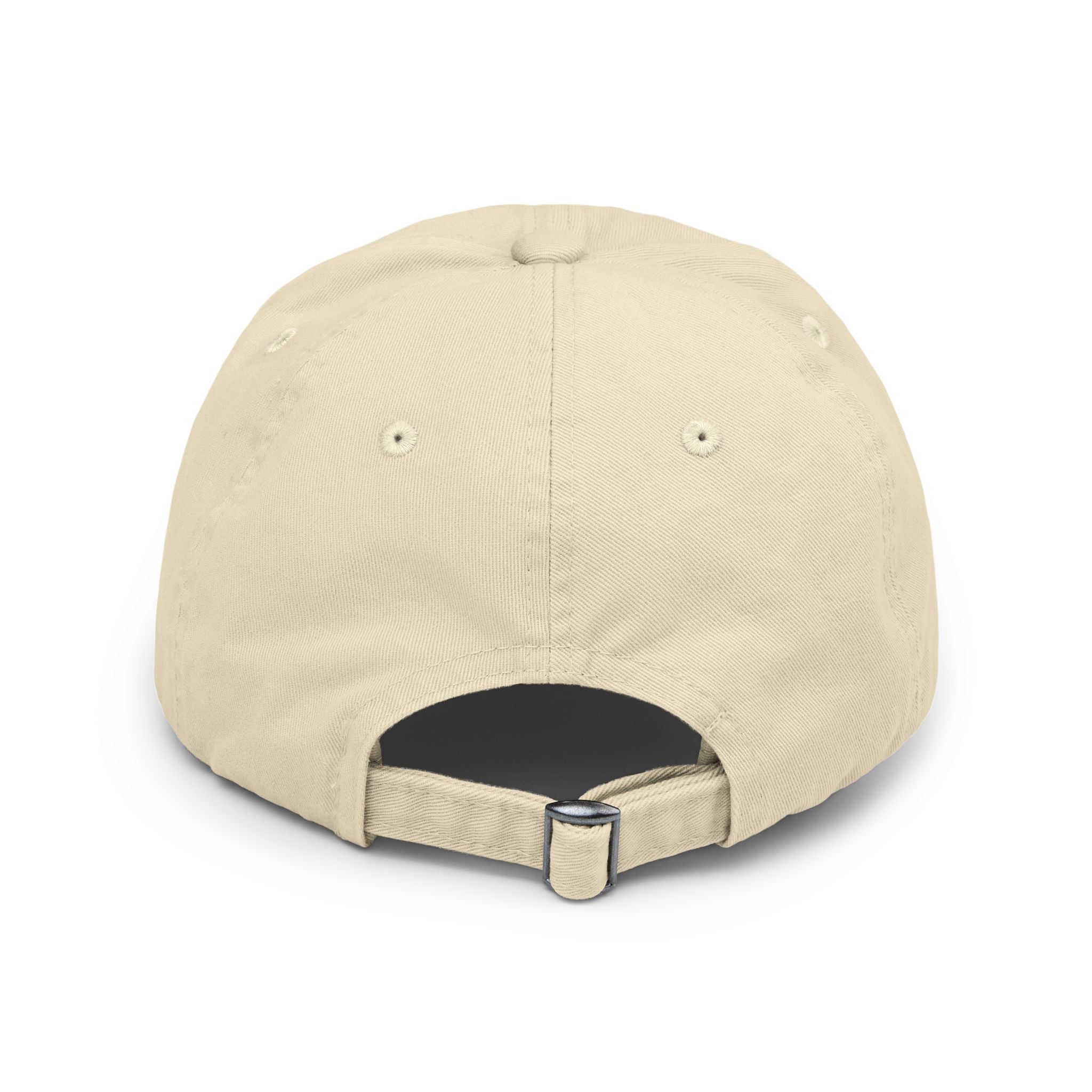 Distressed Hat with Stick Figure 'Hi' Design — Casual Vintage Baseball Cap