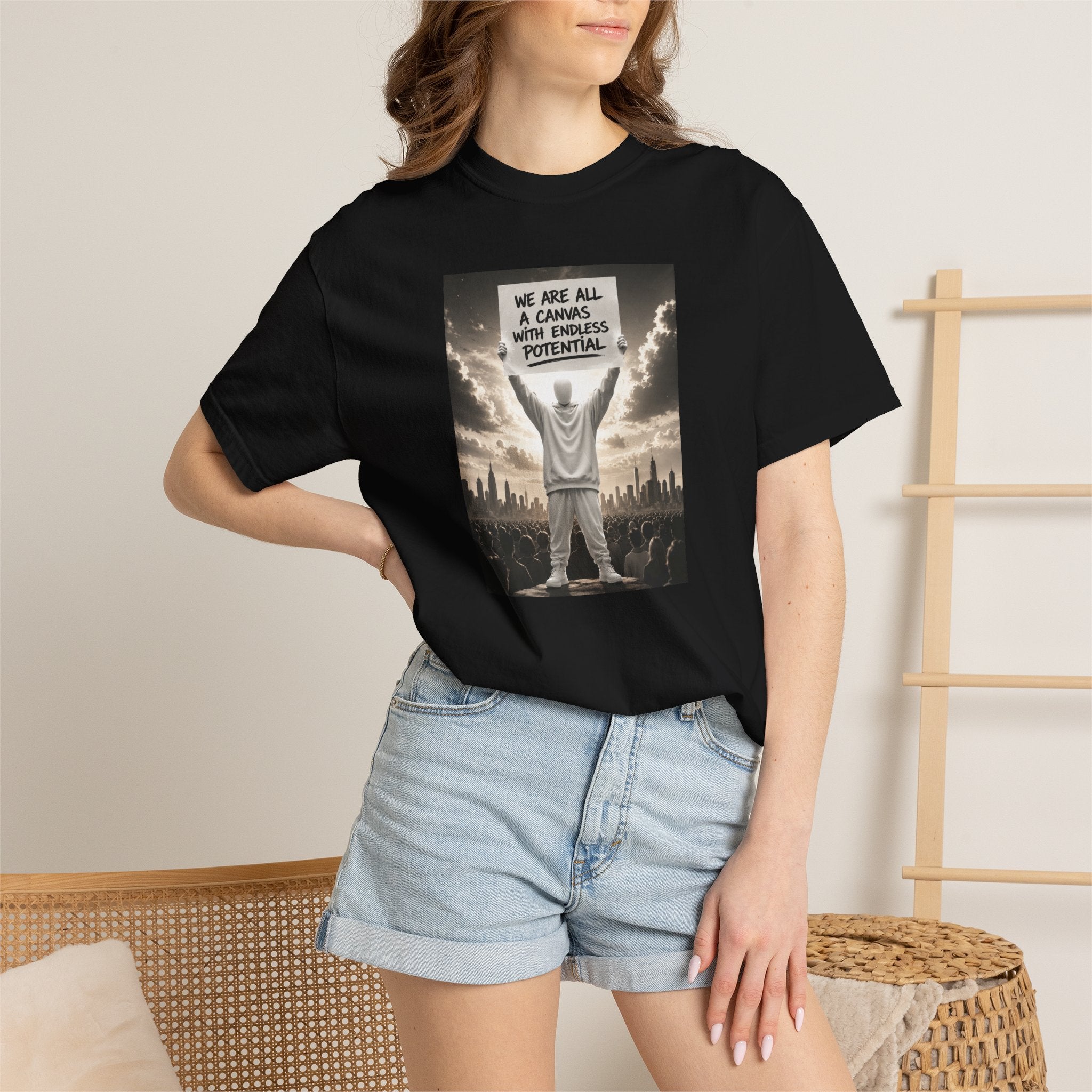 Motivational Graphic T-Shirt — "We Are All a Canvas With Endless Potential"