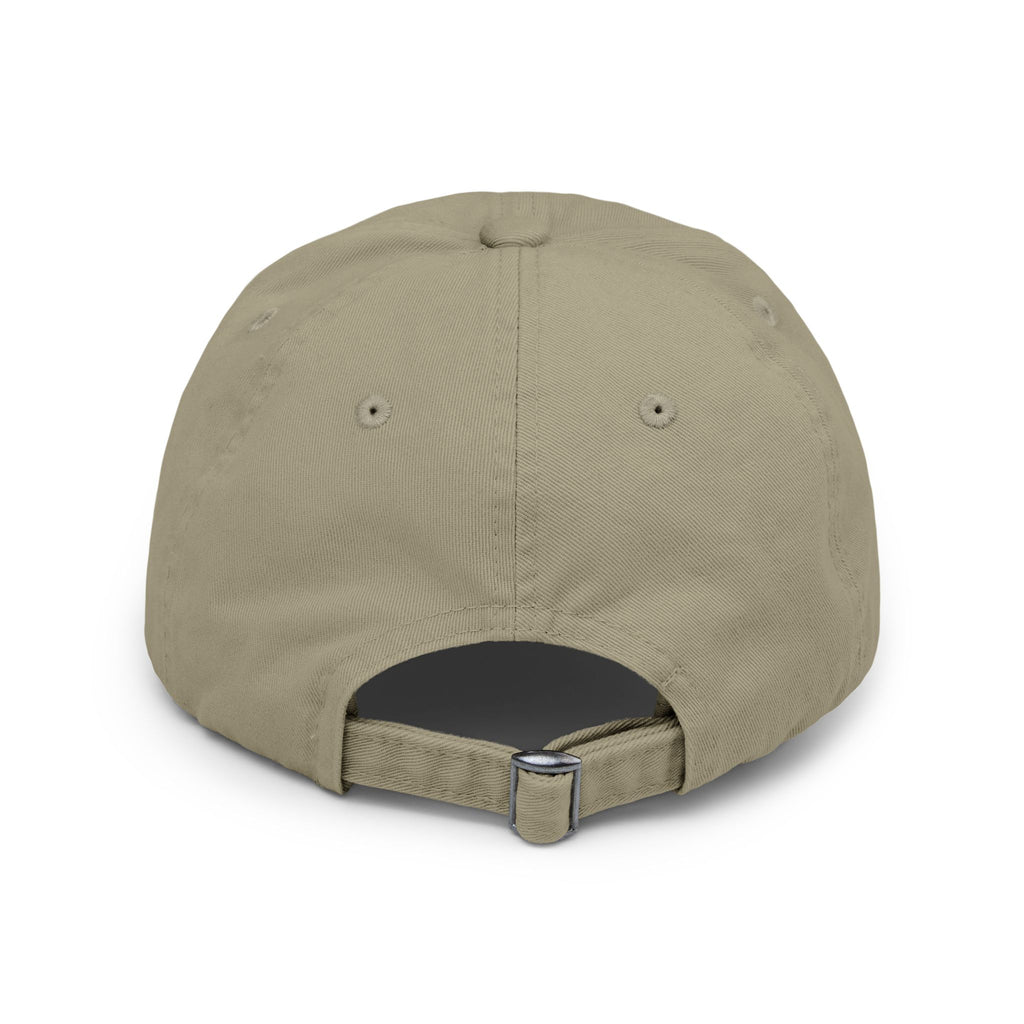 Distressed Hat with Stick Figure 'Hi' Design — Casual Vintage Baseball Cap