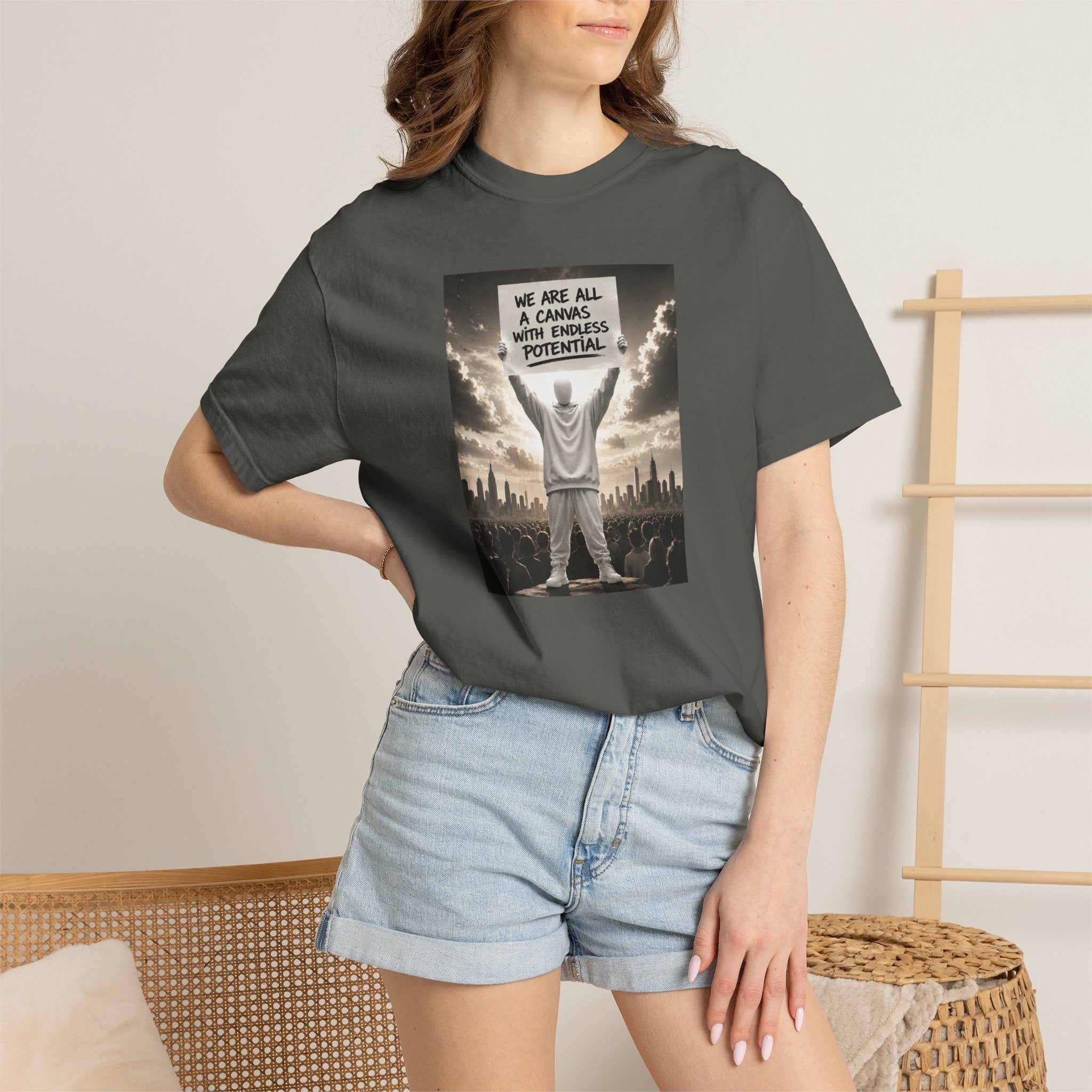 Motivational Graphic T-Shirt — "We Are All a Canvas With Endless Potential"